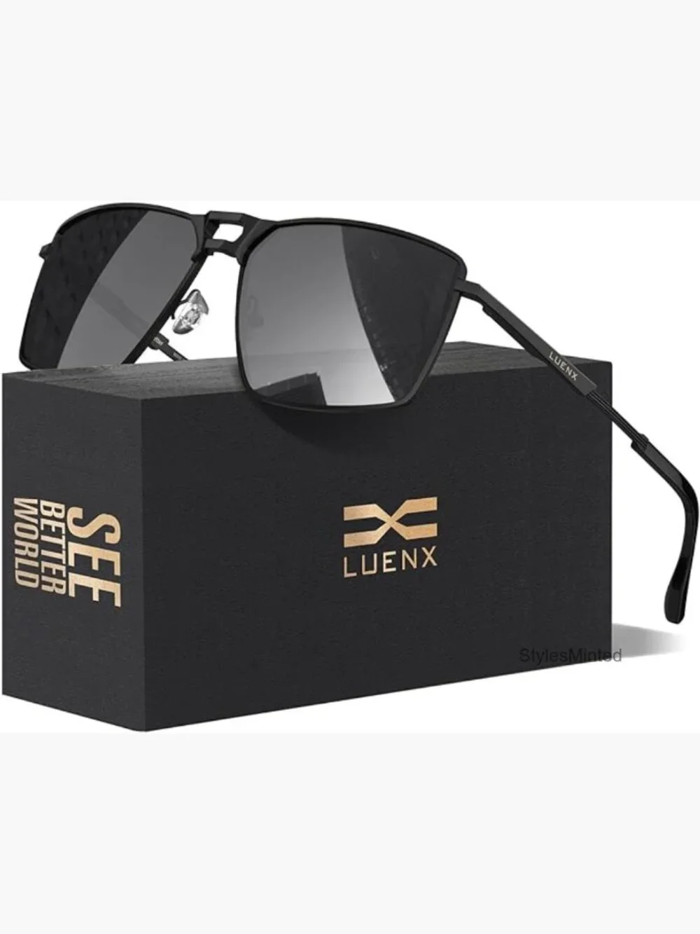 Polarized Aviator Square Sunglasses UV400 Protection Metal Frame